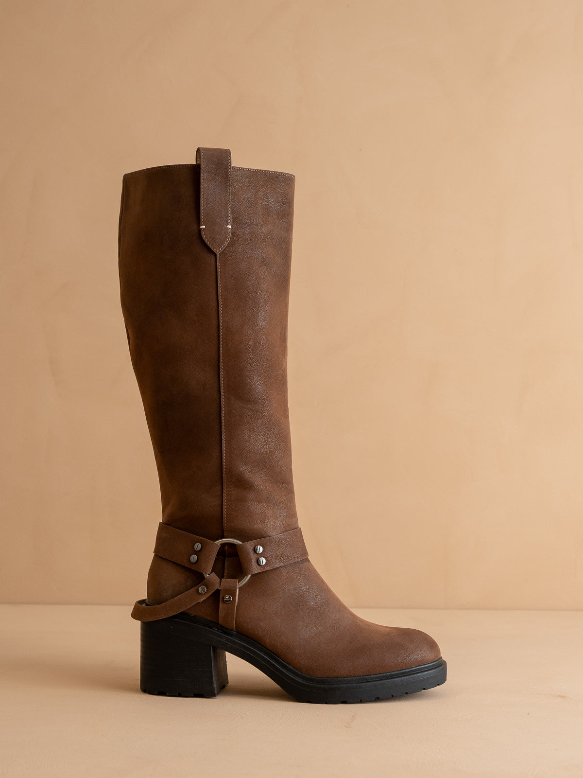 The Leanne | Coffee Moto Knee High Boot – Oasis Society