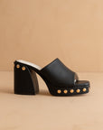 The Leona | Black Studded Platform Heel