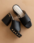 The Leona | Black Studded Platform Heel