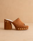 The Leona | Caramel Studded Platform Heel