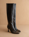 The Lexington | Black Pointed Toe Knee High Boot *final-sale*