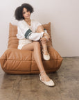 The Laney | Beige Lace Up Ballet Flat