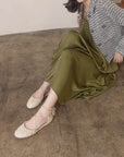 The Laney | Beige Lace Up Ballet Flat