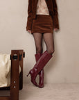The Lexington | Burgundy Wine Pointed Toe Knee High Boot