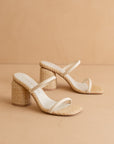The Margaret | Beige Rattan Heel