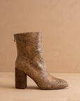 The Maxine | Snakeskin Suede Block Heel Bootie