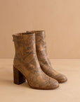 The Maxine | Snakeskin Suede Block Heel Bootie
