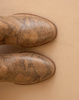 The Maxine | Snakeskin Suede Block Heel Bootie