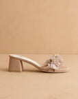 The Noor | Dusty Pink Romantic Petal Detail Heels *final sale*