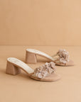 The Noor | Dusty Pink Romantic Petal Detail Heels *final sale*