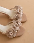 The Noor | Dusty Pink Romantic Petal Detail Heels *final sale*