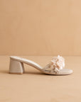The Noor | Light Grey Romantic Petal Detail Heels *FINAL SALE*