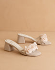The Noor | Light Grey Romantic Petal Detail Heels *FINAL SALE*