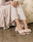The Noor | Light Grey Romantic Petal Detail Heels *FINAL SALE*