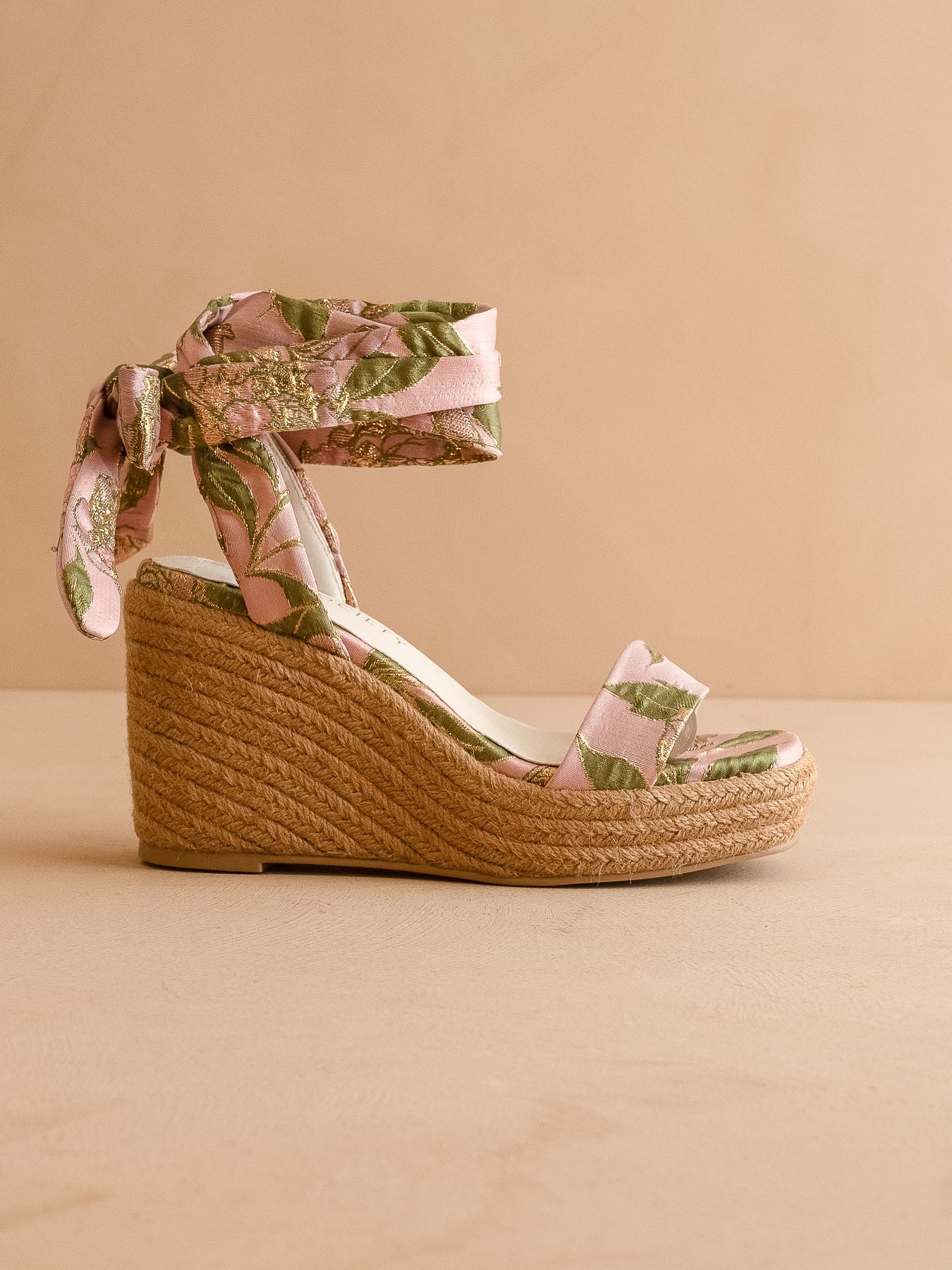 The Oceana | Rose Garden Floral Wrap Espadrille Wedge – Oasis Society