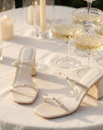 The Wendy | Beige Double Strap Bow Heels