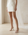 The Phoebe | White Floral Mini Pearl Strap Heel – Bridal & Occasion