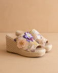 The Raina | Floral Espdarille Slip On Wedge