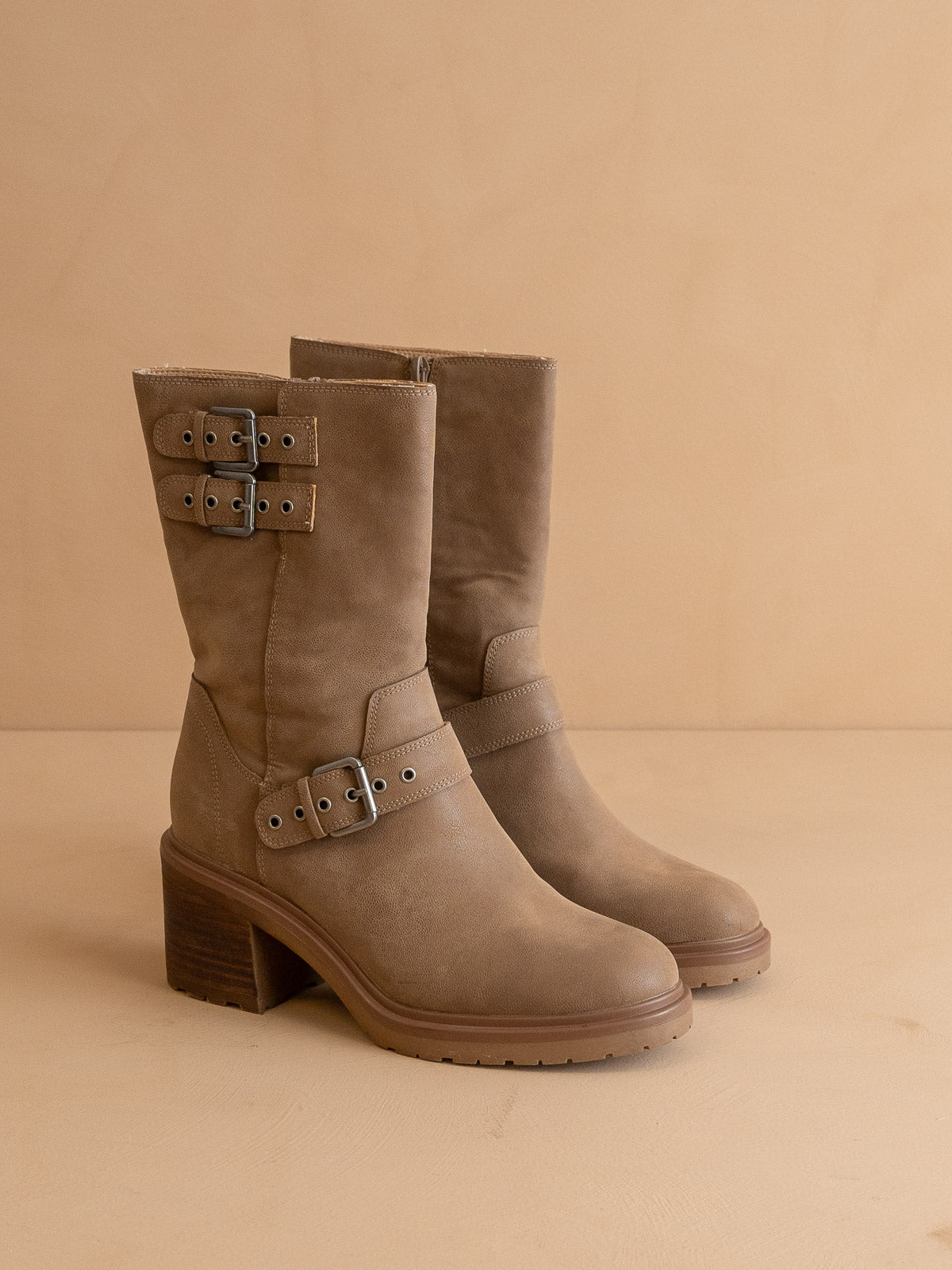 The Rider | Dark Taupe Mid-Calf Moto Boot * FINAL SALE * – Oasis