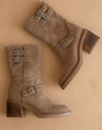 The Rider | Dark Taupe Mid-Calf Moto Boot * FINAL SALE *