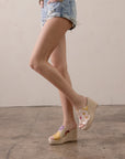 The Raina | Floral Espdarille Slip On Wedge