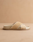 The Fabby | Beige Raffia Vacation Slide Sandal *FINAL SALE*