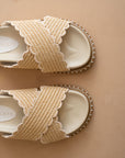 The Fabby | Beige Raffia Vacation Slide Sandal *FINAL SALE*