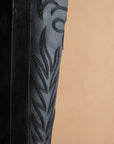The Samara | Black Embroidered Tall Cowboy Boot
