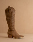 The Samara | Brown Embroidered Tall Cowgirl Boot