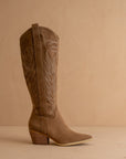 The Samara | Brown Embroidered Tall Cowgirl Boot