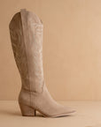 The Samara | Cedar Wood Tan Embroidered Tall Cowboy Boot