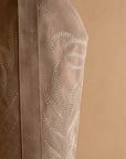 The Samara | Cedar Wood Tan Embroidered Tall Cowboy Boot