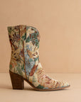 The Sorrel | Vintage Floral Tapestry Print Western Cowgirl Bootie