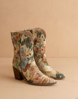 The Sorrel | Vintage Floral Tapestry Print Western Cowgirl Bootie