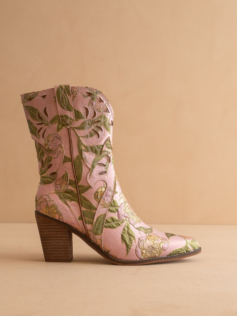 The Sorrel | Rose Garden Floral Statement Western Bootie – Oasis