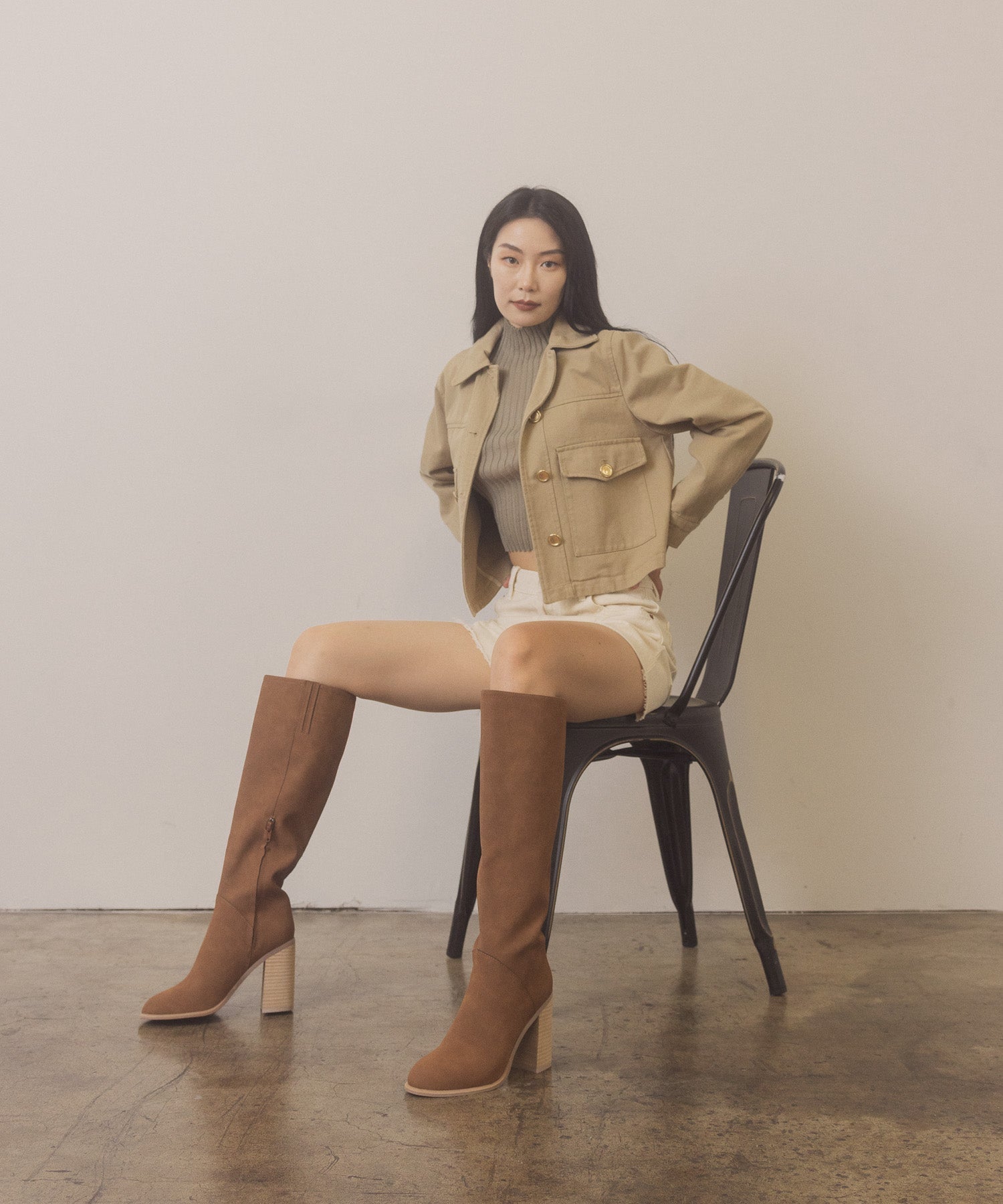 The Shiloh | Brown Knee High Block Heel Boot – Oasis Society