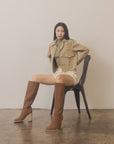 The Shiloh | Brown Knee High Block Heel Boot