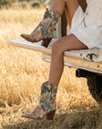 The Sorrel | Vintage Floral Tapestry Print Western Cowgirl Bootie