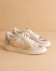 The Tammi | Light Grey Floral Applique Sneaker