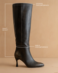 The Lexington | Distressed Black Brown Pointed Toe Knee High Boot