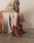 The Tara | Red Two paneled western boot