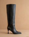 The Vanessa | Black Reptile Print Knee High Boot