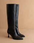 The Vanessa | Black Reptile Print Knee High Boot