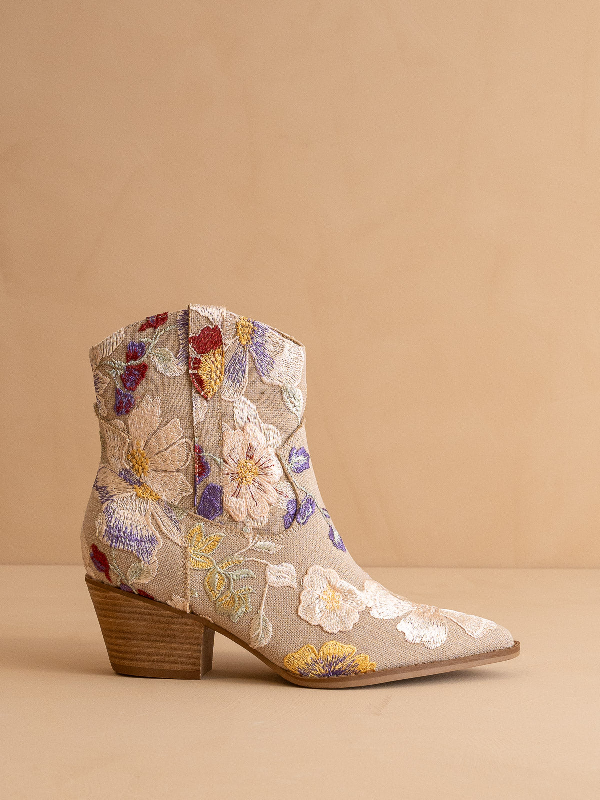 The Wanda | Taupe Floral Appliqué Western Boot *FINAL SALE