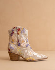 The Wanda | Taupe Floral Appliqué Western Boot