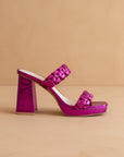 The Zenda | Metallic Pink Braided chunky platform party heel *FINAL SALE*