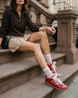 The Dalia | Cherry Red Lace Up Sneaker
