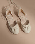 The Laney | Beige Lace Up Ballet Flat