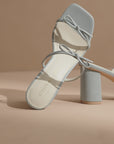 The Wendy | Blue Double Strap Bow Heels