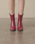 The Tara | Red Two paneled western boot